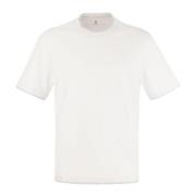 Brunello Cucinelli Slim Fit Crew Neck T-Shirt med Kontrasterande Insat...
