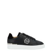 Philipp Plein Svart läder Lo-Top sneaker Black, Herr