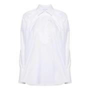 Patou Vit Bomullsskjorta med Dekorativ Sömn White, Dam
