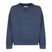 Maison Margiela Vintage Bomullssweatshirt med Broderad Logotyp Blue, H...