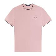 Fred Perry Oversized Rund Hals T-Shirt Pink, Herr