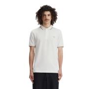 Fred Perry Vit Twin Tipped Polo Shirt White, Herr