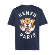Kenzo Midnight Blue Tiger Logo T-Shirt Blue, Herr
