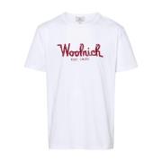 Woolrich Broderad Logotyp Kortärmade T-shirts och Polos White, Herr