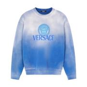 Versace Blå Tröja med Medusa Motiv Blue, Herr