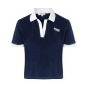 Sporty & Rich Navy Terry Polo Shirt Blue, Dam