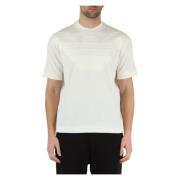 Emporio Armani T-shirt i tung bomull med tryckt logotyp White, Herr