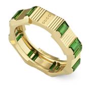 Gucci Länk till Love ring i 18 kt gult guld och grön turmalin Multicol...