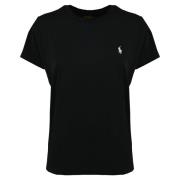 Ralph Lauren Svart Logo T-shirt för kvinnor Black, Dam