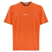 Stone Island Orange Tryck T-shirt för Män Orange, Herr