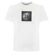 Stone Island Logo Print Bomull T-shirt White, Herr