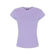 Elisabetta Franchi Broderad Jersey T-Shirt Purple, Dam