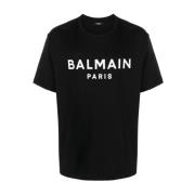 Balmain Modern Svart & Vit T-Shirt Black, Herr