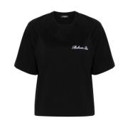 Balmain Signature Bulky T-Shirt Svart/Vit Kvinnor Black, Dam