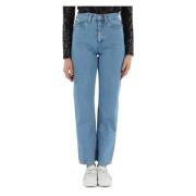 Calvin Klein Jeans High Rise Straight Jeans Blue, Dam