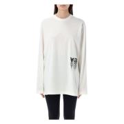 Y-3 Grafisk långärmad T-shirt White, Dam