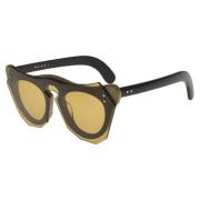 Marni Black/Light Brown Sunglasses Me612S Black, Dam