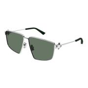 Bottega Veneta Silver/Grey Green Sunglasses Gray, Dam