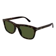 Gucci Dark Havana/Green Sunglasses Multicolor, Herr