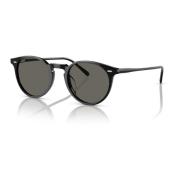 Oliver Peoples Black/Carbon Grey Sunglasses N.02 SUN Black, Unisex