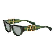 Valentino V - DUE Sunglasses Green, Dam