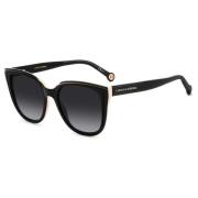 Carolina Herrera Black Nude Sunglasses with Dark Grey Shaded Lenses Mu...