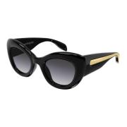 Alexander McQueen Black/Grey Shaded Sunglasses Black, Dam