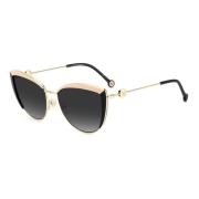 Carolina Herrera Gold Black Sunglasses with Dark Grey Shaded Lenses Mu...