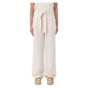 Woolrich Wide Trousers White, Dam