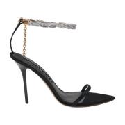 Hibourama Eleganta och feminina satin sandaler Black, Dam