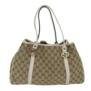 Gucci Vintage Pre-owned Canvas totevskor Beige, Dam