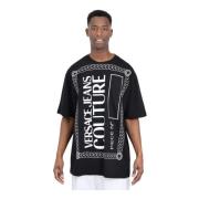 Versace Jeans Couture Svart T-shirt med Piece Number Logo Black, Herr