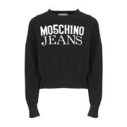 Moschino Round-neck Knitwear Black, Dam