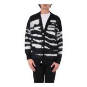 Acupuncture Zebra Cardigan med knappstängning Black, Herr