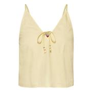 Tommy Jeans Sleeveless Tops Yellow, Dam