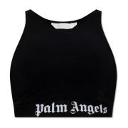 Palm Angels Topp med logotyp Black, Dam