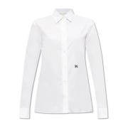 Palm Angels Bomullsskjorta med logotyp White, Dam