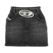 Diesel Denim Skirts Black, Dam