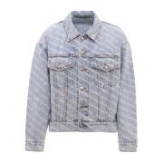 Alexander Wang Denimjacka med Logo Print Blue, Dam