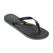 Ipanema Brasilien Flagga Flip Flops Black, Dam