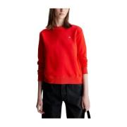 Calvin Klein Minimalistisk Badge Crewneck Sweatshirt Red, Dam
