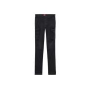 Diesel Slim-Fit Cargo Jeans för Män Black, Herr