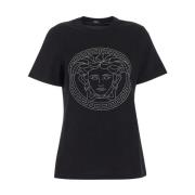 Versace Kortärmad Bomull T-shirt Black, Dam