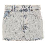 Acne Studios Monogram Jacquard Denim Kjol Blue, Dam