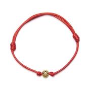 Nialaya Red String Bracelet with Gold Red, Herr