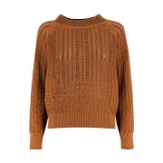 Ermanno Scervino Round-neck Knitwear Brown, Dam