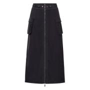 One Teaspoon Midi Skirts Black, Dam