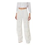 Elisabetta Franchi Cargo Jeans med Snörning White, Dam