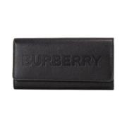 Burberry Präglad läderclutch plånbok Black, Dam