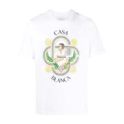 Casablanca Le Joueur Tryckt T-shirt White, Herr